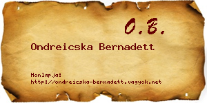 Ondreicska Bernadett névjegykártya